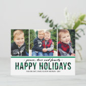 prettige feestdagen Moderne groene buffelfoto Feestdagenkaart (Staand voorkant)