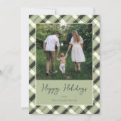 Prettige feestdagen Moderne Groene Plakken Script Feestdagenkaart (Voorkant)