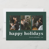 Prettige feestdagen Moderne groene typografie Feestdagenkaart (Voorkant)