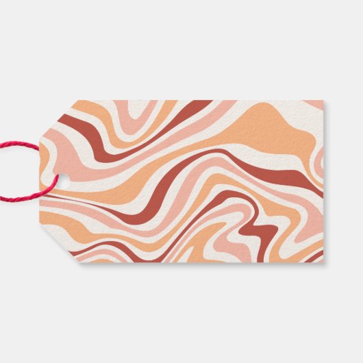 Prettige feestdagen Moderne Groovy Cadeaulabel (Achterkant Horizontaal)