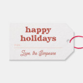 Prettige feestdagen Moderne Groovy Cadeaulabel (Voorkant (Horizontaal))