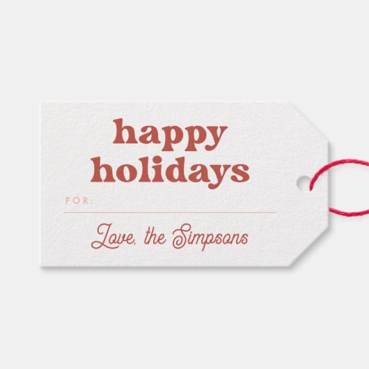 Prettige feestdagen Moderne Groovy Cadeaulabel (Voorkant (Horizontaal))