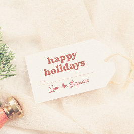 Prettige feestdagen Moderne Groovy Cadeaulabel