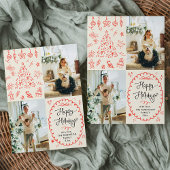 Prettige feestdagen Moderne Hand getrokken Boho Feestdagenkaart