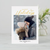 prettige feestdagen Moderne kalligrafie Foto Gold (Staand Voorkant)