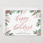Prettige feestdagen Moderne Kerst Bloemen Zakelijk Feestdagenkaart (Voorkant)