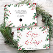 Prettige feestdagen Moderne Kerst Bloemen Zakelijk Feestdagenkaart