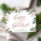 Prettige feestdagen Moderne Kerst Bloemen Zakelijk Feestdagenkaart