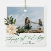 prettige feestdagen moderne kerst botanische keramisch ornament (Achterkant)