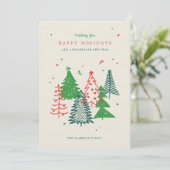 Prettige feestdagen Moderne kerstbomen Feestdagenkaart (Staand voorkant)