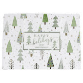 Prettige feestdagen Moderne kerstbomen Groot Cadeauzakje (Voorkant)