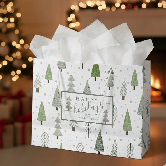 Prettige feestdagen Moderne kerstbomen Groot Cadeauzakje