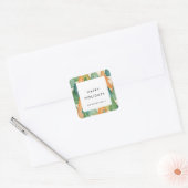 Prettige feestdagen Moderne kerstbomen patroon Vierkante Sticker (Envelop)
