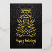 prettige feestdagen Moderne kerstboom Damask (Voorkant)