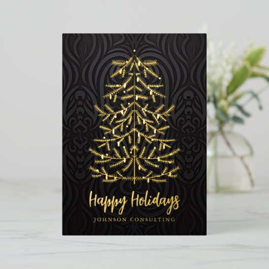 prettige feestdagen Moderne kerstboom Damask (Staand Voorkant)