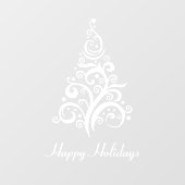 Prettige Feestdagen Moderne Kerstboom wit Raamsticker (Vel)