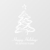 Prettige feestdagen Moderne kerstboomhandel Raamsticker (Vel)