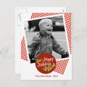 Prettige feestdagen Moderne kerstfoto Briefkaart (Voorkant / Achterkant)