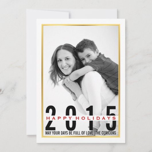 Prettige feestdagen Moderne kerstfoto Feestdagenkaart (Voorkant)