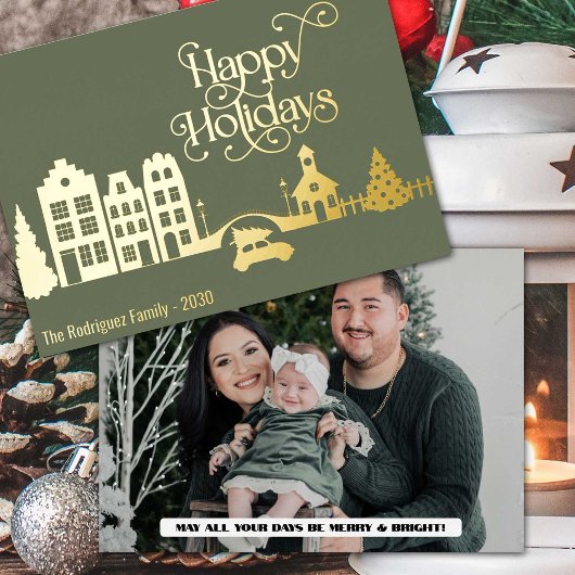 Prettige feestdagen Moderne kerststad