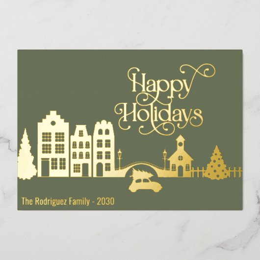 Prettige feestdagen Moderne kerststad (Voorkant)