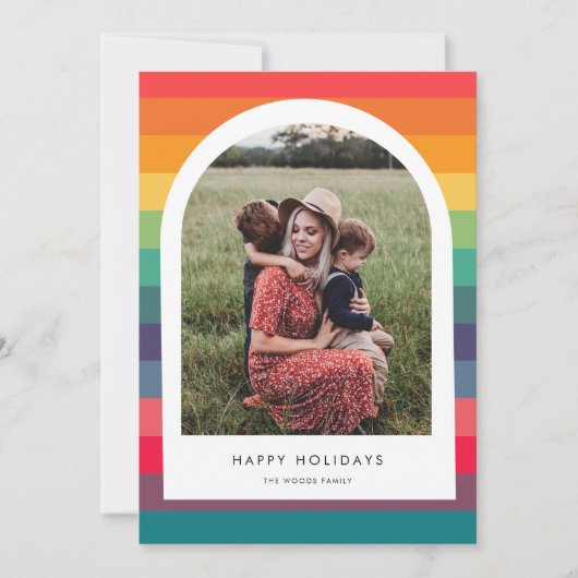 Prettige feestdagen Moderne kleurrijke boog Feestdagenkaart (Voorkant)