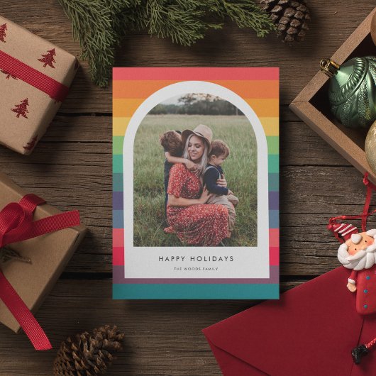 Prettige feestdagen Moderne kleurrijke boog Feestdagenkaart