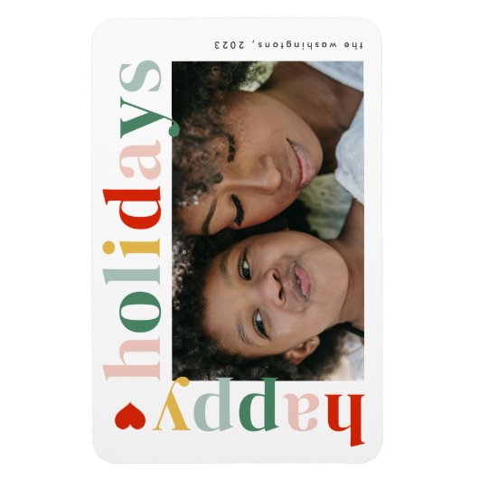 Prettige feestdagen Moderne Kleurrijke Magneet (Verticaal)