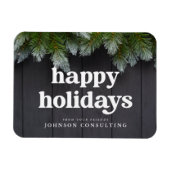 prettige feestdagen Moderne landelijke Roesthout e Magneet (Horizontaal)