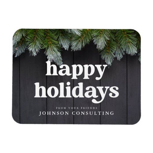 prettige feestdagen Moderne landelijke Roesthout e Magneet (Horizontaal)