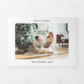 prettige feestdagen Moderne Minimale Foto Drieluik Wenskaart (Cover)