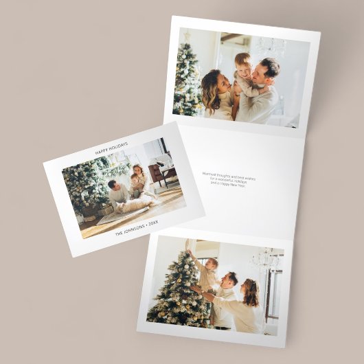 prettige feestdagen Moderne Minimale Foto Drieluik Wenskaart