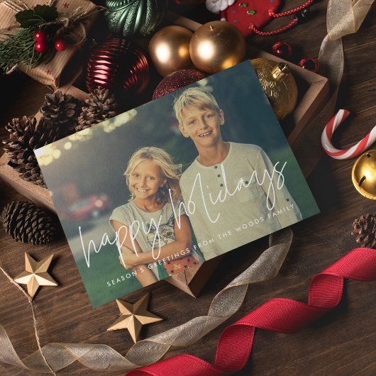 prettige feestdagen Moderne Minimale Foto Feestdagenkaart