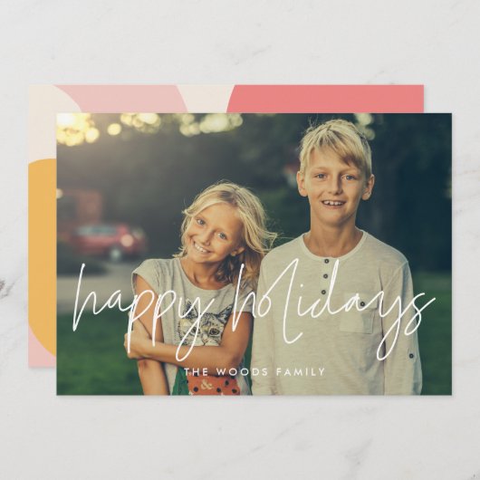 prettige feestdagen Moderne Minimale Foto Feestdagenkaart (Voorkant / Achterkant)