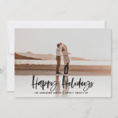 prettige feestdagen moderne, minimale fotokerst feestdagenkaart (Voorkant)