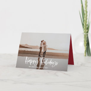 prettige feestdagen moderne, minimale fotokerst kaart