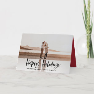 Prettige feestdagen moderne, minimale fotokerst kaart