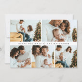 Prettige feestdagen Moderne minimale multi-fotogri Feestdagenkaart (Voorkant)