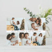 Prettige feestdagen Moderne minimale multi-fotogri Feestdagenkaart (Staand voorkant)