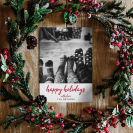 prettige feestdagen | Moderne, minimale Red Xmas-f Feestdagenkaart