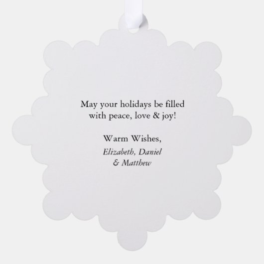 Prettige feestdagen Moderne minimalist Ornament Kaart (Achterkant)