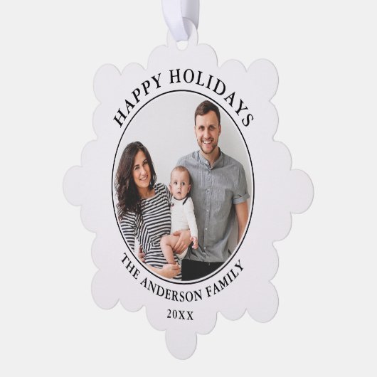 Prettige feestdagen Moderne minimalist Ornament Kaart (Links)