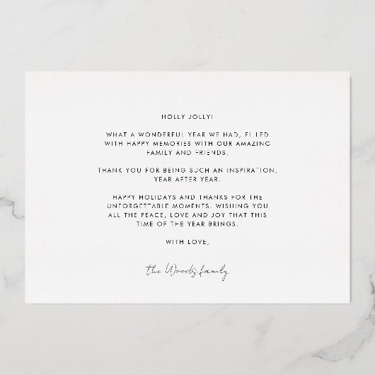 Prettige feestdagen Moderne minimalistische foto 4 (Achterkant)