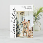 Prettige feestdagen Moderne minimalistische foto Feestdagenkaart (Staand voorkant)