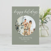 Prettige feestdagen Moderne minimalistische foto Feestdagenkaart (Staand voorkant)
