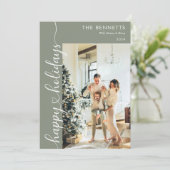 Prettige feestdagen Moderne minimalistische foto Feestdagenkaart (Staand voorkant)