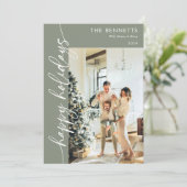 Prettige feestdagen Moderne minimalistische foto Feestdagenkaart (Staand voorkant)