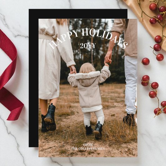 Prettige feestdagen Moderne minimalistische kerstf Feestdagenkaart