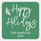 Prettige feestdagen Moderne minimalistische script Vierkante Sticker (Voorkant)