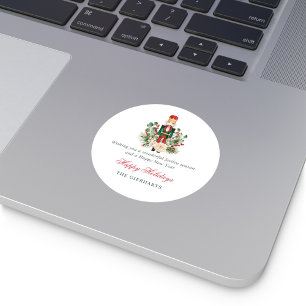 Prettige feestdagen Moderne Notenkraker Ronde Sticker